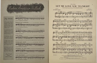 Let Me Love You To-Night; From the Latin-American Song "No Te Importe Saber"