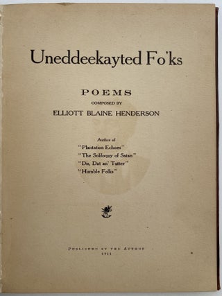 Uneddeekayted Fo'ks, Poems