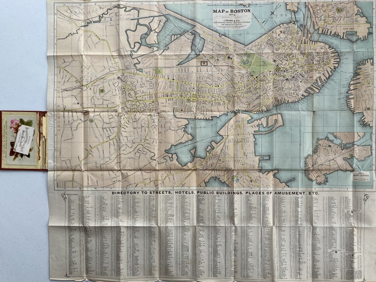 Item #1182 Map title: Map of Boston 1872, After the Latest Surveys with all the imporvements in Progress; Case title: Prang's Map of Boston. James B. GARDNER, Draughtsman.