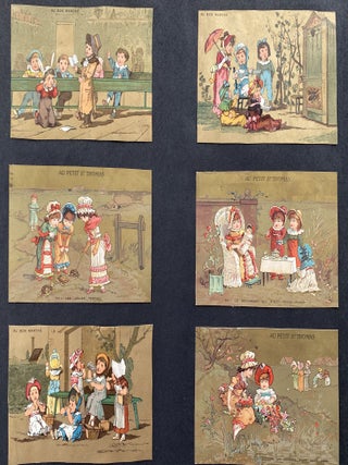Scrapbook of Chromolithographed Trade Cards for French stores