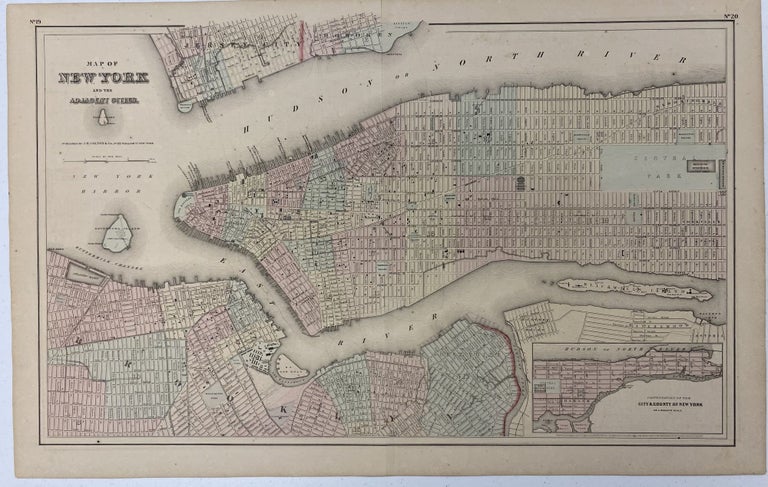 Item #1255 Map of New York and Adjacent Cities; Recto: State of New Jersey. G. Woolworth COLTON.