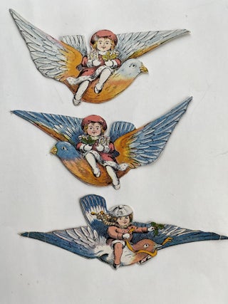 Set of 8 Chromolithographed Die-Cut Paper Ornaments