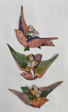 Set of 8 Chromolithographed Die-Cut Paper Ornaments
