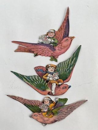 Set of 8 Chromolithographed Die-Cut Paper Ornaments