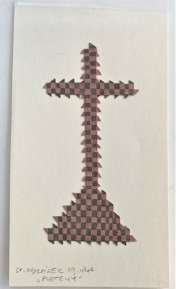 Item #1310 Czech Paper Weaving Craft of a Christian Cross
