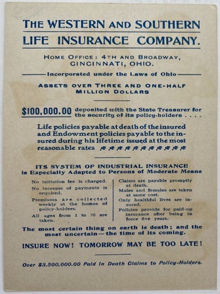 Two Paper Doll Advertising Trade Cards, Compliments of the Western and Southern Life Insurance Company, Cincinnati, Ohio