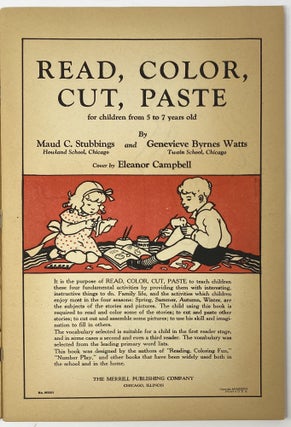 Read, Color, Cut, Paste for Children from 5 to 7 Years Old; Cover title: Read-Color Cut and Paste, M3401