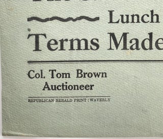 Farm Sale Broadside, 1919