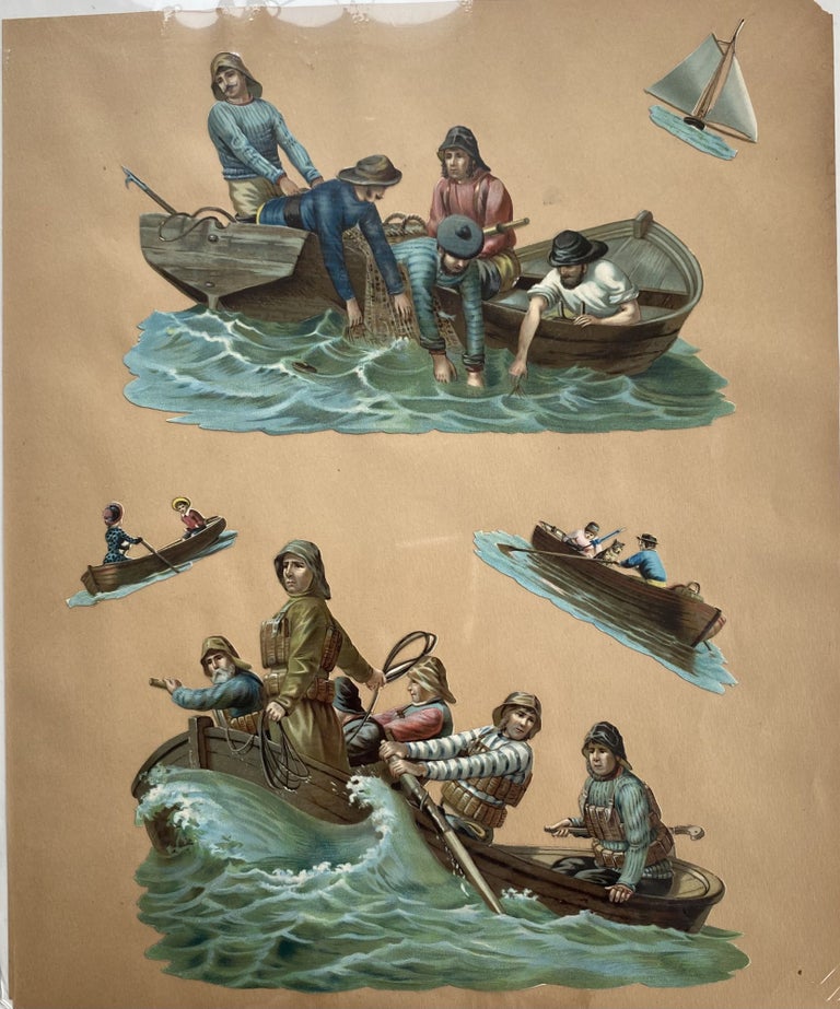 Item #1329 [Five Embossed Chromolithographed Nautical or Marine Die-cuts]