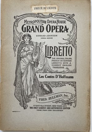 Item #1356 Contes d’Hoffmann (Tales of Hoffmann), Opera in Three Acts with a Prologue and an...