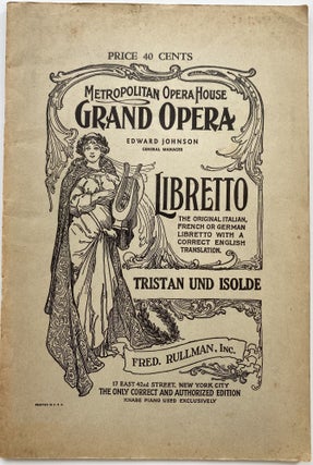 Item #1359 Tristan und Isolde ( (Tristan and Isolde), Opera in Three Acts, Poem written at...