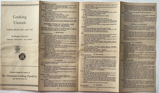 Cooking Utensils, their selection and use, A Handbook for Teachers