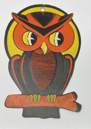 Item #1416 Owl on a Branch in front of a Moon-- Halloween Decoration