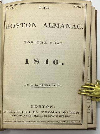 The Boston Almanac for the Year 1840, No. 5, Vol. 1