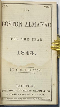 The Boston Almanac for the Year 1843, No. 8, Vol. 1