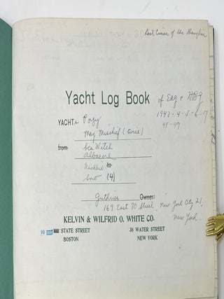 Yacht Log Book of EAG & HBG 1943-4-5-6-7, 48, 49. Yachts Porgy, May Mischief (twice), Sea Witch, Albacore, Blackbird, Snowflake (4) , Last Cruise of the Shanghai. Owners Guthries, 169 East 70 Street, New York City 21, New York.