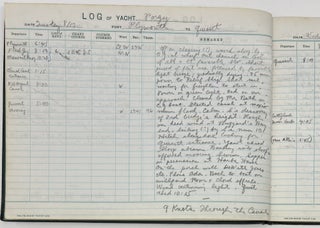 Yacht Log Book of EAG & HBG 1943-4-5-6-7, 48, 49. Yachts Porgy, May Mischief (twice), Sea Witch, Albacore, Blackbird, Snowflake (4) , Last Cruise of the Shanghai. Owners Guthries, 169 East 70 Street, New York City 21, New York.