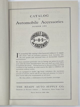 Catalog of Automobile Accessories, Number One, Automobile Supplies and Hardware, Sample Our Service