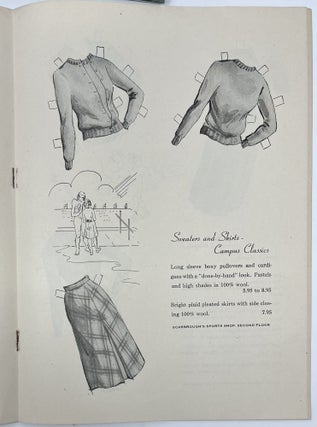 Scarbrough’s Co-ed Paper Doll with fashions for campus occasions…