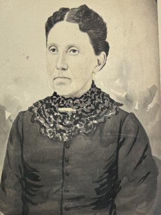 Three hand-colored portrait photographs from Lancaster County, Pennsylvania, c. Late 19th century.