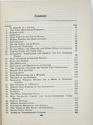Etiquette “The Blue Book of Social Usage.” Illustrated with Photographs and Facsimiles of Social Forms, New Edition, Completely Rewritten and Reset Including Military and Post-War Etiquette