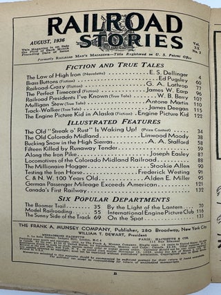 Railroad Stories, Formerly Railroad Man's Magazine, Volume XX, No. 3, August 1936