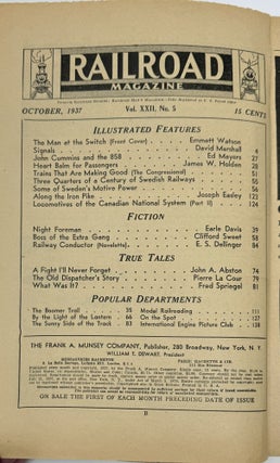 Railroad Stories, Formerly Railroad Man's Magazine, Volume XXII, No. 5, October 1937