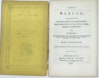 Cobb's Manual; Containing The Declaration of Independence; The Constitution of the United States, Political Definitions; and Tables...