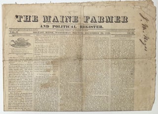 Item #2067 The Maine Farmer and Political Register, Vol. 1, No. 39