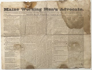 Item #2068 Maine Working Men's Advocate, Vol. III, No. 20