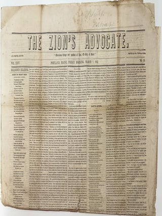 Item #2073 The Zion's Advocate, Vol. XXIV, No. 10. J. B FOSTER