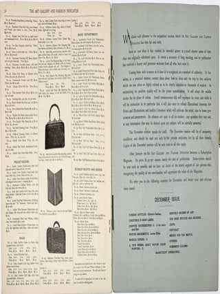The Art Gallery and Fashion Indicataor Jordan, Marsh & Co., Washington Summer & Avon Sts., Boston, Mass, November 1884, Vol. 1, No. 6