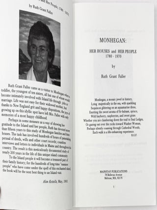 Monhegan: Her Houses and Her People 1780-1970