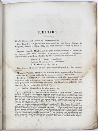 Seventh Annual Report of the Secretary of the Maine Board of Agriculture; Embracing also the Reports on the Scientific Survey, 1862