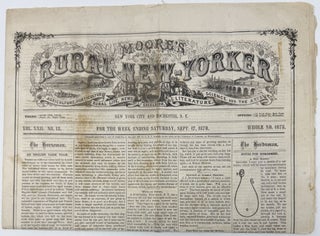 Item #2138 Moore's Rural New-Yorker, for the week ending Saturday, Sept. 17, 1870, Vol. XXII, No....