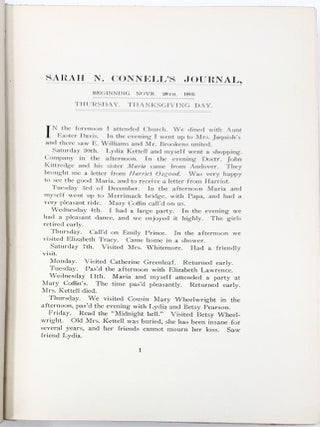 Diary of Sarah Connell Ayer. Andover and Newburyport, Massachusetts. Concord and Bow, New Hampshire. Portland and Eastport, Maine.