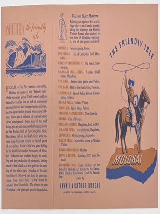 Five Tourist Brochures with Maps of Hawaiian Islands: Hawaii, The Big Island; Kauai, The Garden Island; Maui, The Valley Isle; Oahu, Crossroads of the Pacific; and Molokai, The Friendly Isle