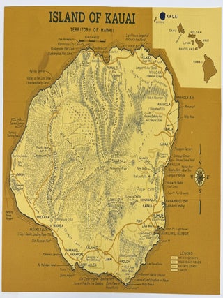 Five Tourist Brochures with Maps of Hawaiian Islands: Hawaii, The Big Island; Kauai, The Garden Island; Maui, The Valley Isle; Oahu, Crossroads of the Pacific; and Molokai, The Friendly Isle