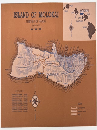 Five Tourist Brochures with Maps of Hawaiian Islands: Hawaii, The Big Island; Kauai, The Garden Island; Maui, The Valley Isle; Oahu, Crossroads of the Pacific; and Molokai, The Friendly Isle