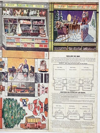 "Boston Store, Xmas Toy Store, Entire 11th Floor, State, Madison & Dearborn Sts." Uncut Paper Toy Shop