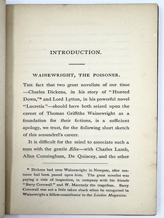 Hunted Down: A Story. With Some Account of Thomas Griffiths Wainewright, the Poisoner.