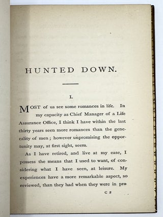 Hunted Down: A Story. With Some Account of Thomas Griffiths Wainewright, the Poisoner.