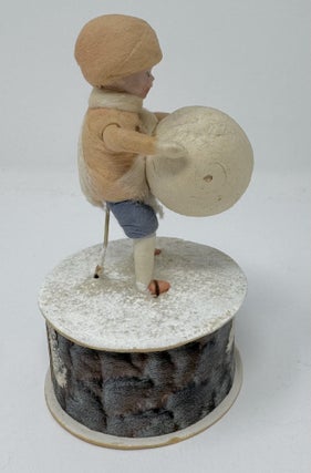 Small German Candy Container with Boy and Snowball