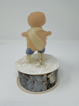 Small German Candy Container with Boy and Snowball