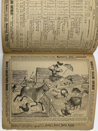 1912 Barker’s Illustrated Almanac. Farmers Guide and Household Cook Book. Use Barker’s Special Poultry Remedy, Barker’s Healing Ointment and Barker’s Horse, Cattle & Poultry Powder. Also Barker’s Nerve and Bone Liniment.