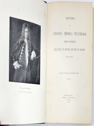Item #2302 Letters of Colonel Thomas Westbrook and Others Relative to Indian Affairs in Maine...