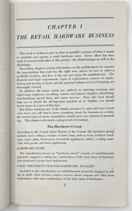 Establishing and Operating a Hardware Store, Industrial (Small Business) Series No. 31. (Originally prepared as and Education Manual for the War Department)