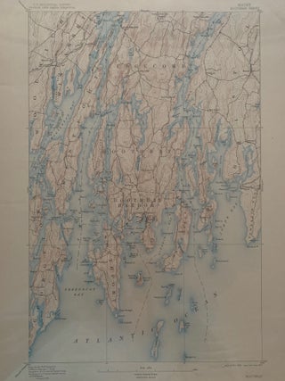 Item #676 Maine, Boothbay Sheet, Topography, State of Maine, U.S. Geological Survey, George Otis...