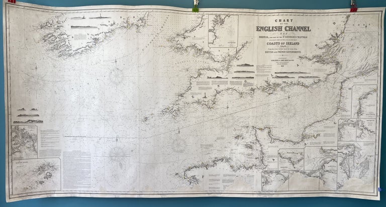 Item #940 Chart of the English Channel, The Bristol, and part of the St. George’s Channels, including the South, and South West Coasts of Ireland. Compiled from the recent surveys made by order of the British and French Governments. James and Son IMRAY.