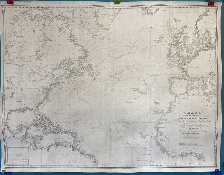Item #949 Chart of the North Atlantic Ocean from the Equator to 65 North Latitude According to the Latest Surveys and Observations. Edmund, George William, E. BLUNT, G W.